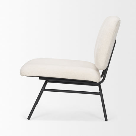 Nora Cream Fabric w/ Matte Black Metal Legs Accent Chair from Mercana - Luna Furniture