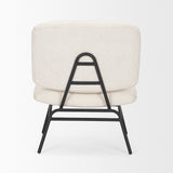 Nora Cream Fabric w/ Matte Black Metal Legs Accent Chair from Mercana - Luna Furniture