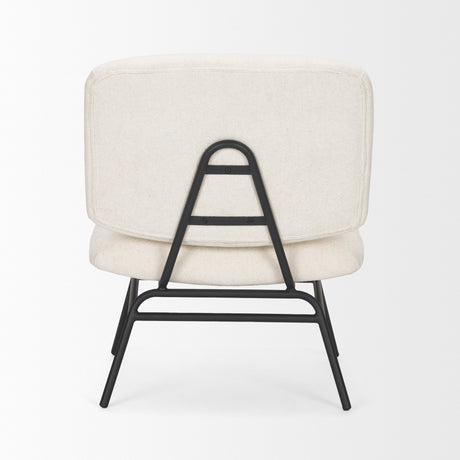 Nora Cream Fabric w/ Matte Black Metal Legs Accent Chair from Mercana - Luna Furniture