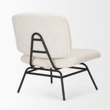 Nora Cream Fabric w/ Matte Black Metal Legs Accent Chair from Mercana - Luna Furniture