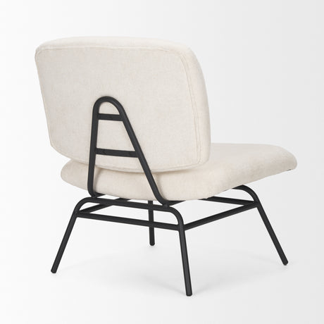 Nora Cream Fabric w/ Matte Black Metal Legs Accent Chair from Mercana - Luna Furniture