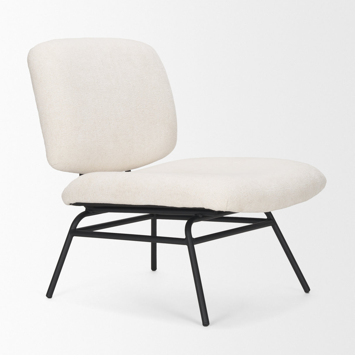Nora Cream Fabric w/ Matte Black Metal Legs Accent Chair from Mercana - Luna Furniture