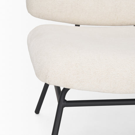 Nora Cream Fabric w/ Matte Black Metal Legs Accent Chair from Mercana - Luna Furniture
