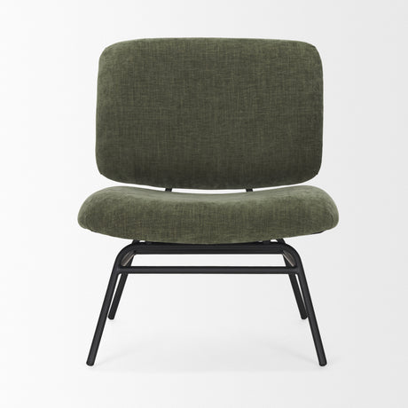 Nora Forest Green Fabric w/ Matte Black Metal Legs Accent Chair from Mercana - Luna Furniture