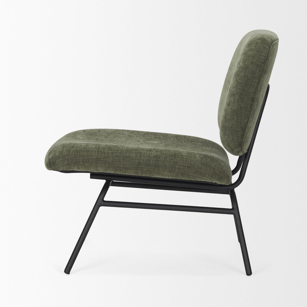 Nora Forest Green Fabric w/ Matte Black Metal Legs Accent Chair from Mercana - Luna Furniture
