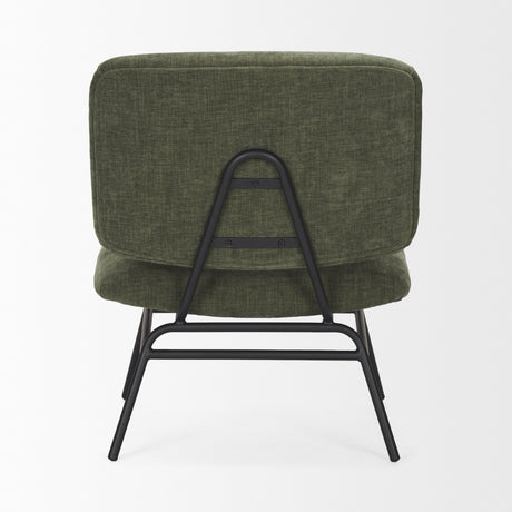 Nora Forest Green Fabric w/ Matte Black Metal Legs Accent Chair from Mercana - Luna Furniture