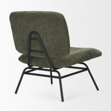 Nora Forest Green Fabric w/ Matte Black Metal Legs Accent Chair from Mercana - Luna Furniture