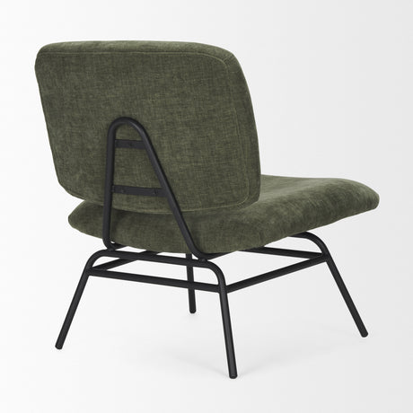 Nora Forest Green Fabric w/ Matte Black Metal Legs Accent Chair from Mercana - Luna Furniture