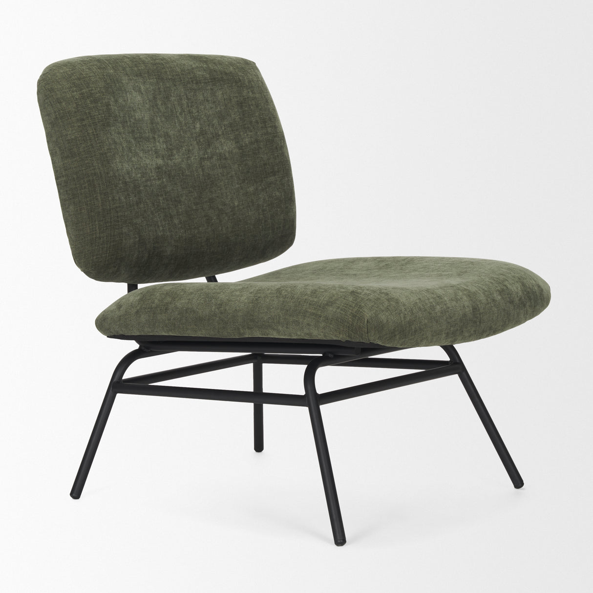 Nora Forest Green Fabric w/ Matte Black Metal Legs Accent Chair from Mercana - Luna Furniture