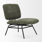 Nora Forest Green Fabric w/ Matte Black Metal Legs Accent Chair from Mercana - Luna Furniture