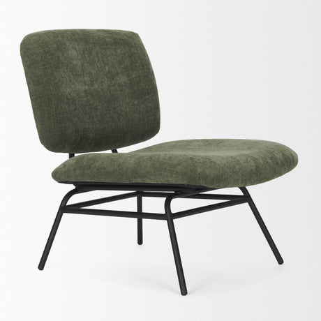 Nora Forest Green Fabric w/ Matte Black Metal Legs Accent Chair from Mercana - Luna Furniture
