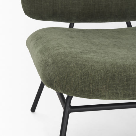 Nora Forest Green Fabric w/ Matte Black Metal Legs Accent Chair from Mercana - Luna Furniture
