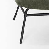 Nora Forest Green Fabric w/ Matte Black Metal Legs Accent Chair from Mercana - Luna Furniture