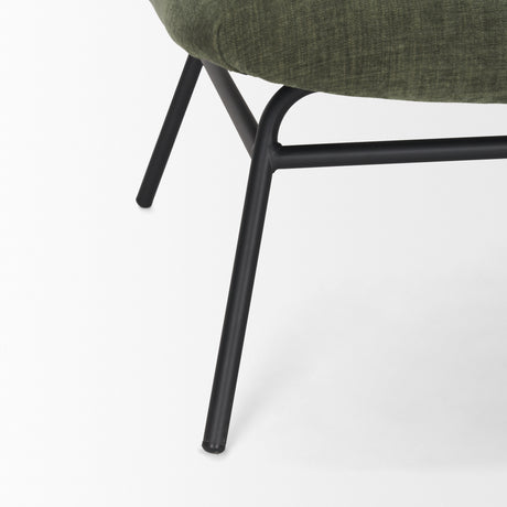 Nora Forest Green Fabric w/ Matte Black Metal Legs Accent Chair from Mercana - Luna Furniture