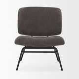 Nora Charcoal Fabric w/ Matte Black Metal Legs Accent Chair from Mercana - Luna Furniture
