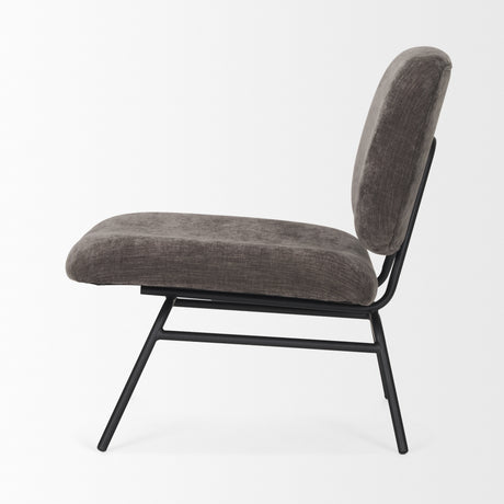 Nora Charcoal Fabric w/ Matte Black Metal Legs Accent Chair from Mercana - Luna Furniture