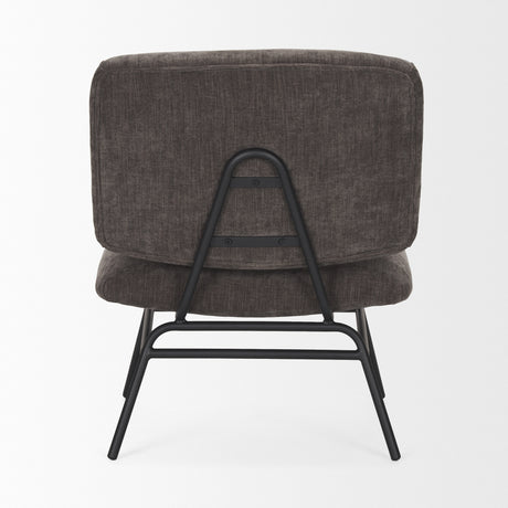 Nora Charcoal Fabric w/ Matte Black Metal Legs Accent Chair from Mercana - Luna Furniture