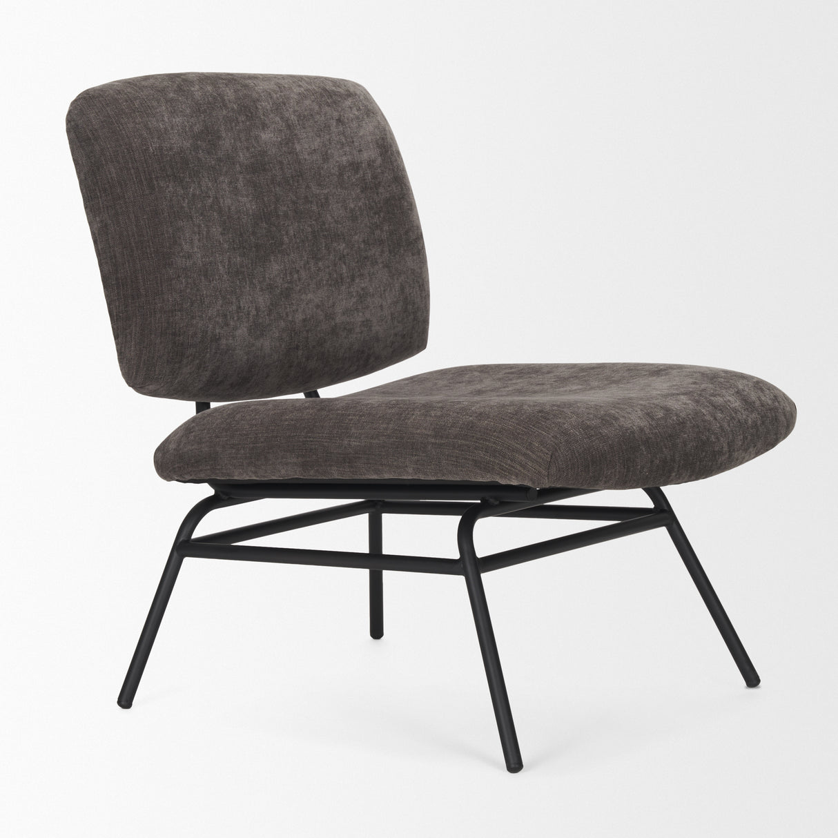 Nora Charcoal Fabric w/ Matte Black Metal Legs Accent Chair from Mercana - Luna Furniture