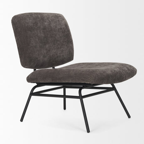 Nora Charcoal Fabric w/ Matte Black Metal Legs Accent Chair from Mercana - Luna Furniture
