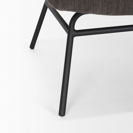 Nora Charcoal Fabric w/ Matte Black Metal Legs Accent Chair from Mercana - Luna Furniture