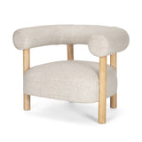 Gianna Open Back Light Brown Wood w/ Oatmeal Fabric Accent Chair from Mercana - Luna Furniture