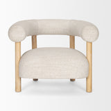 Gianna Open Back Light Brown Wood w/ Oatmeal Fabric Accent Chair from Mercana - Luna Furniture