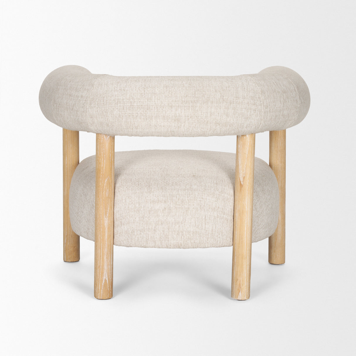 Gianna Open Back Light Brown Wood w/ Oatmeal Fabric Accent Chair from Mercana - Luna Furniture