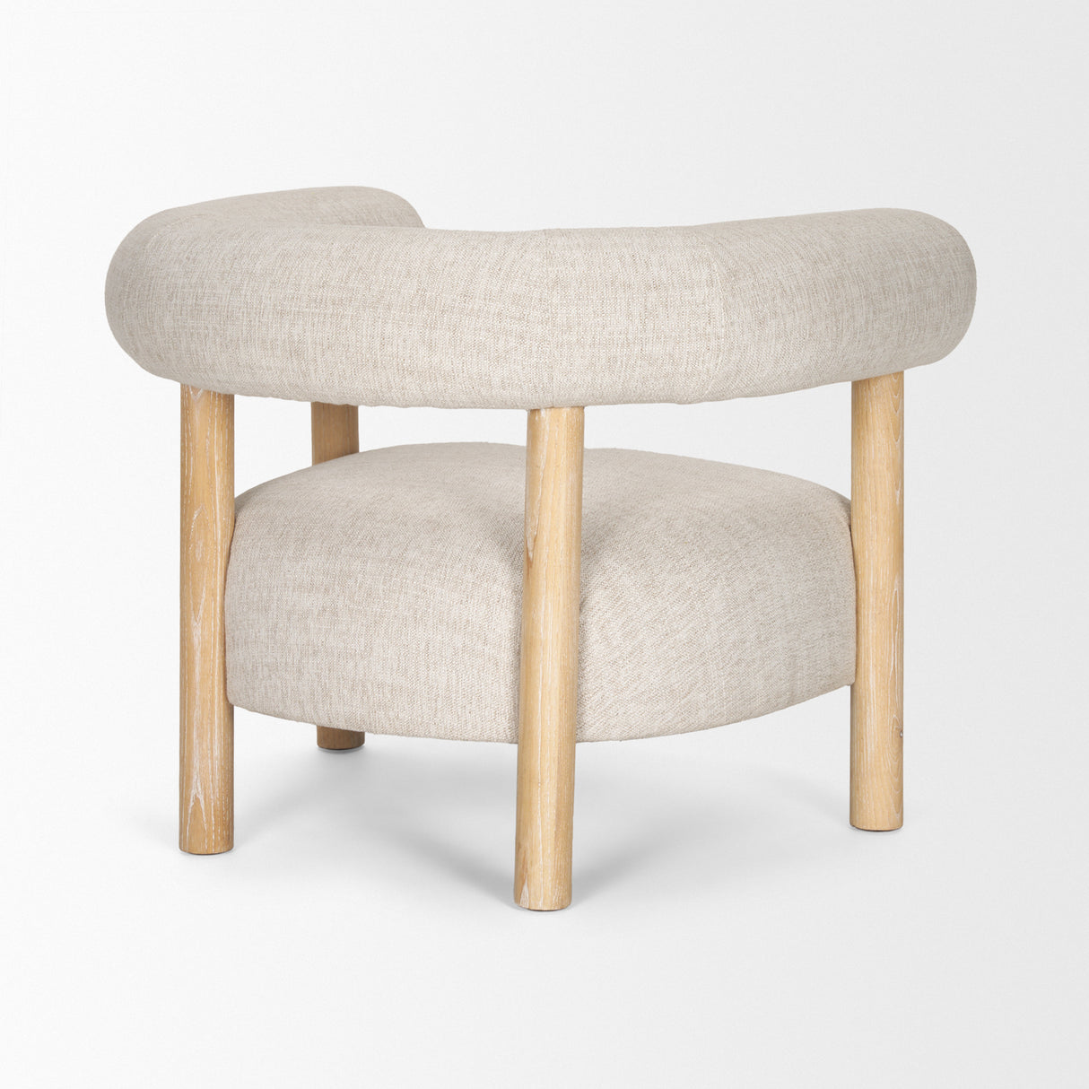 Gianna Open Back Light Brown Wood w/ Oatmeal Fabric Accent Chair from Mercana - Luna Furniture
