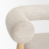 Gianna Open Back Light Brown Wood w/ Oatmeal Fabric Accent Chair from Mercana - Luna Furniture