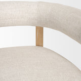 Gianna Open Back Light Brown Wood w/ Oatmeal Fabric Accent Chair from Mercana - Luna Furniture
