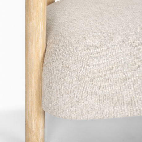 Gianna Open Back Light Brown Wood w/ Oatmeal Fabric Accent Chair from Mercana - Luna Furniture
