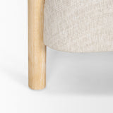 Gianna Open Back Light Brown Wood w/ Oatmeal Fabric Accent Chair from Mercana - Luna Furniture