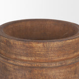 Porta Large Medium Brown Reclaimed Wooden Pot from Mercana - Luna Furniture