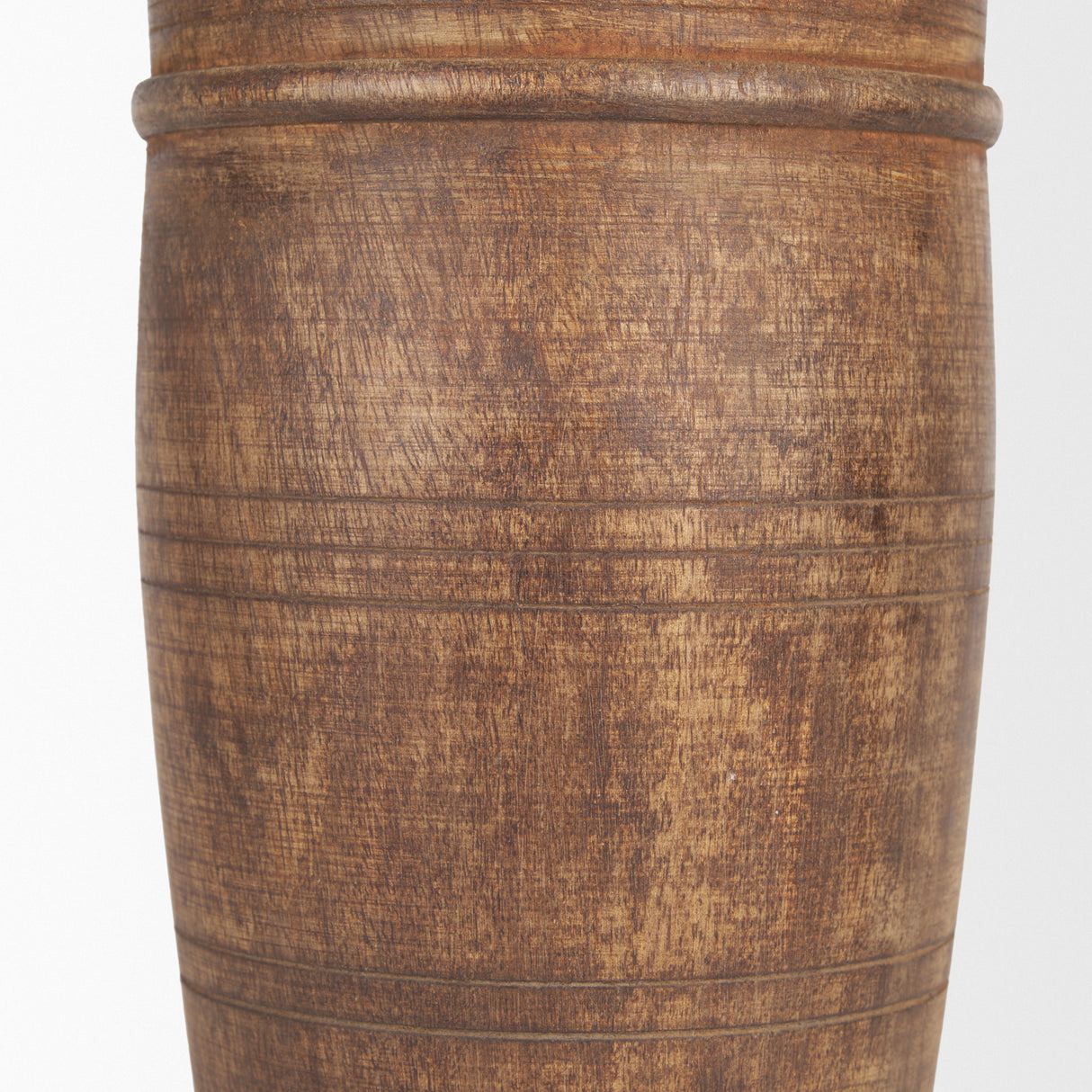 Porta Large Medium Brown Reclaimed Wooden Pot from Mercana - Luna Furniture