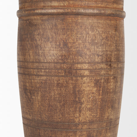 Porta Large Medium Brown Reclaimed Wooden Pot from Mercana - Luna Furniture