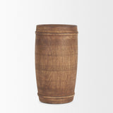 Porta Small Medium Brown Reclaimed Wooden Pot from Mercana - Luna Furniture