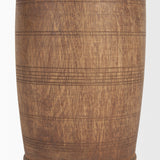 Porta Small Medium Brown Reclaimed Wooden Pot from Mercana - Luna Furniture