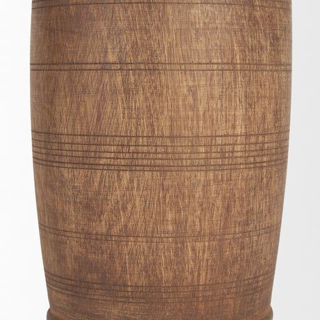 Porta Small Medium Brown Reclaimed Wooden Pot from Mercana - Luna Furniture