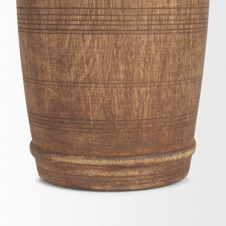 Porta Small Medium Brown Reclaimed Wooden Pot from Mercana - Luna Furniture