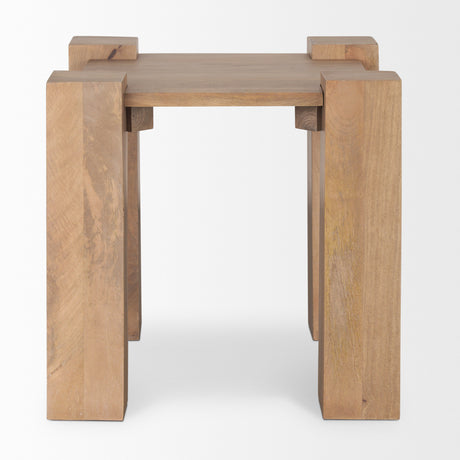 Beth Light Brown Wood Square Accent Table from Mercana - Luna Furniture