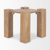Beth Light Brown Wood Square Accent Table from Mercana - Luna Furniture