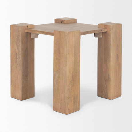Beth Light Brown Wood Square Accent Table from Mercana - Luna Furniture
