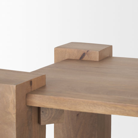 Beth Light Brown Wood Square Accent Table from Mercana - Luna Furniture