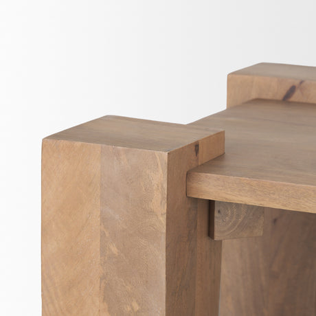 Beth Light Brown Wood Square Accent Table from Mercana - Luna Furniture