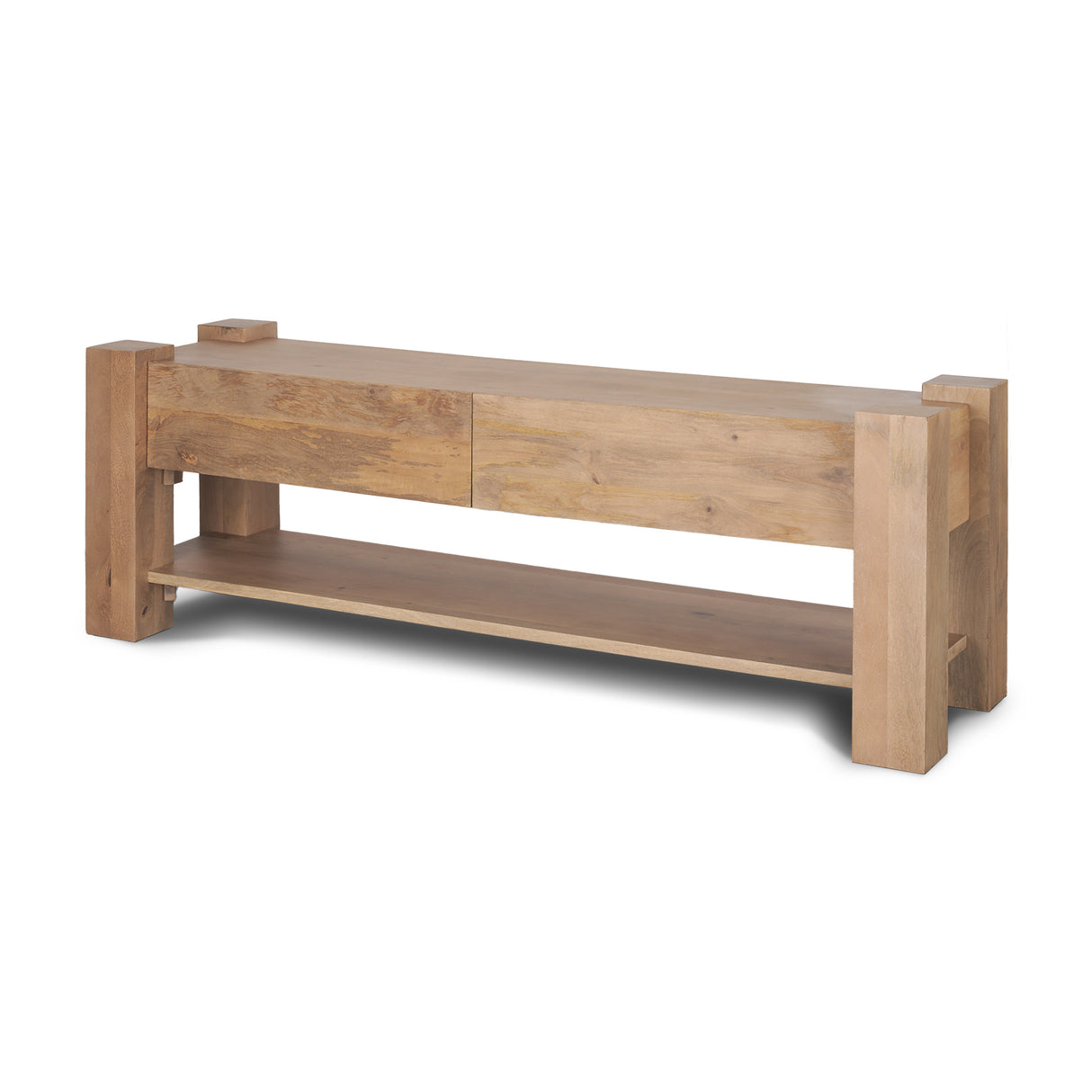 Beth Light Brown Wood Media Console from Mercana - Luna Furniture