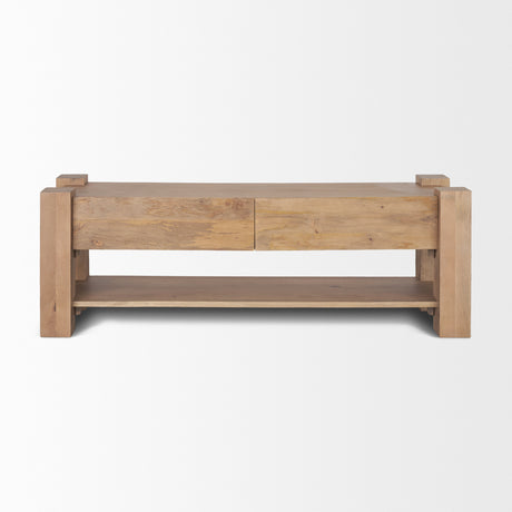 Beth Light Brown Wood Media Console from Mercana - Luna Furniture