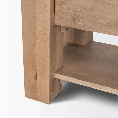 Beth Light Brown Wood Media Console from Mercana - Luna Furniture