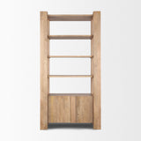Beth Light Brown Wood w/ Open and Closed Storage Shelving Unit from Mercana - Luna Furniture