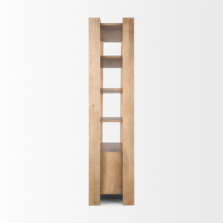 Beth Light Brown Wood w/ Open and Closed Storage Shelving Unit from Mercana - Luna Furniture