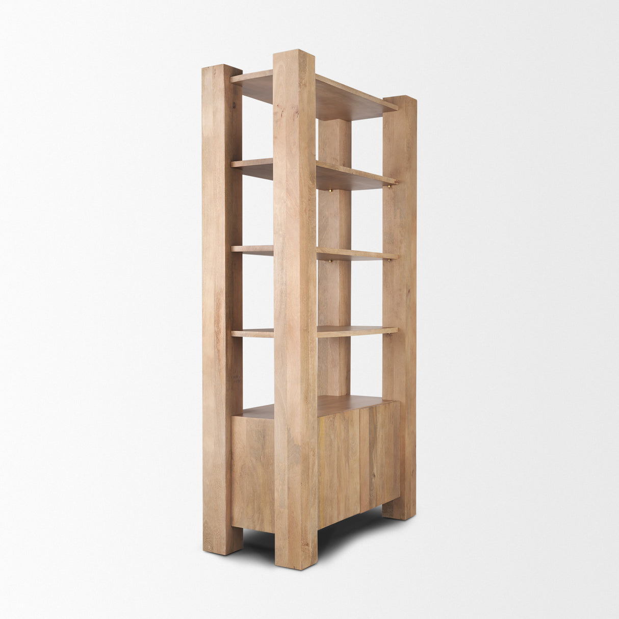 Beth Light Brown Wood w/ Open and Closed Storage Shelving Unit from Mercana - Luna Furniture